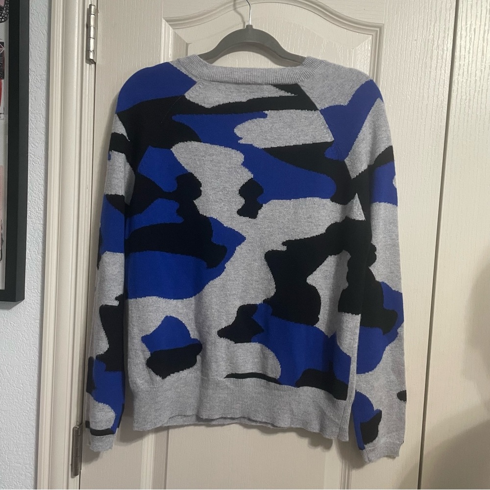 Pure Amici 100% Cashmere Camo Sweater Quiet Luxury Winter Cozy Soft - Picture 2 of 4